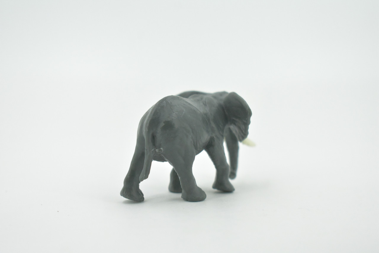 Elephant, African, Bull, High Quality, Rubber Animal, Hand Painted, Realistic Toy Figure, Model, Replica, Kids, Educational, Gift,       2 1/2"     CH614 BB167