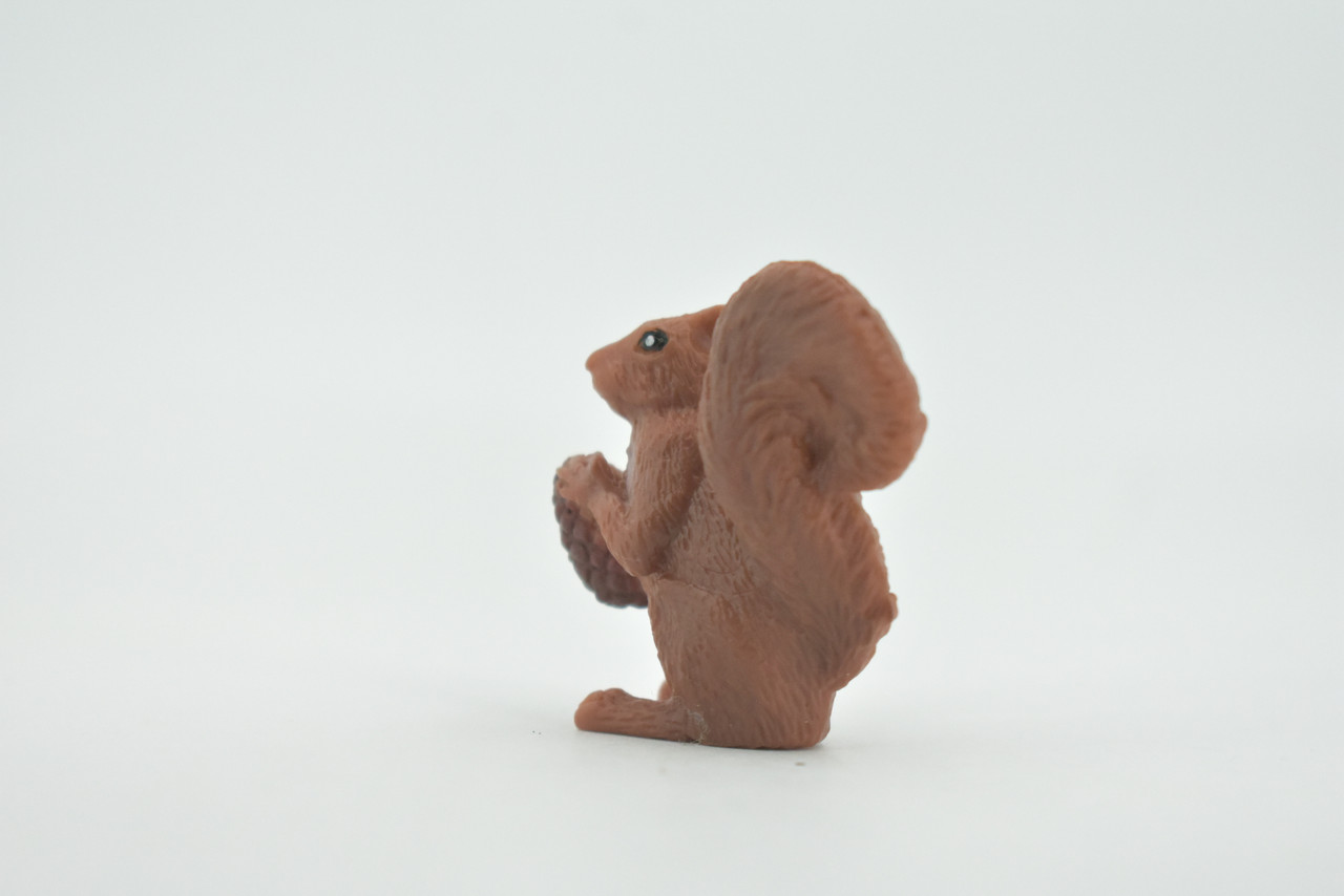 Squirrel, with Pine Cone, American Red, Museum Quality, Hand Painted, Rubber Rodent, Realistic Toy Figure, Model, Kids, Educational, Gift,     3"     CH615 BB167