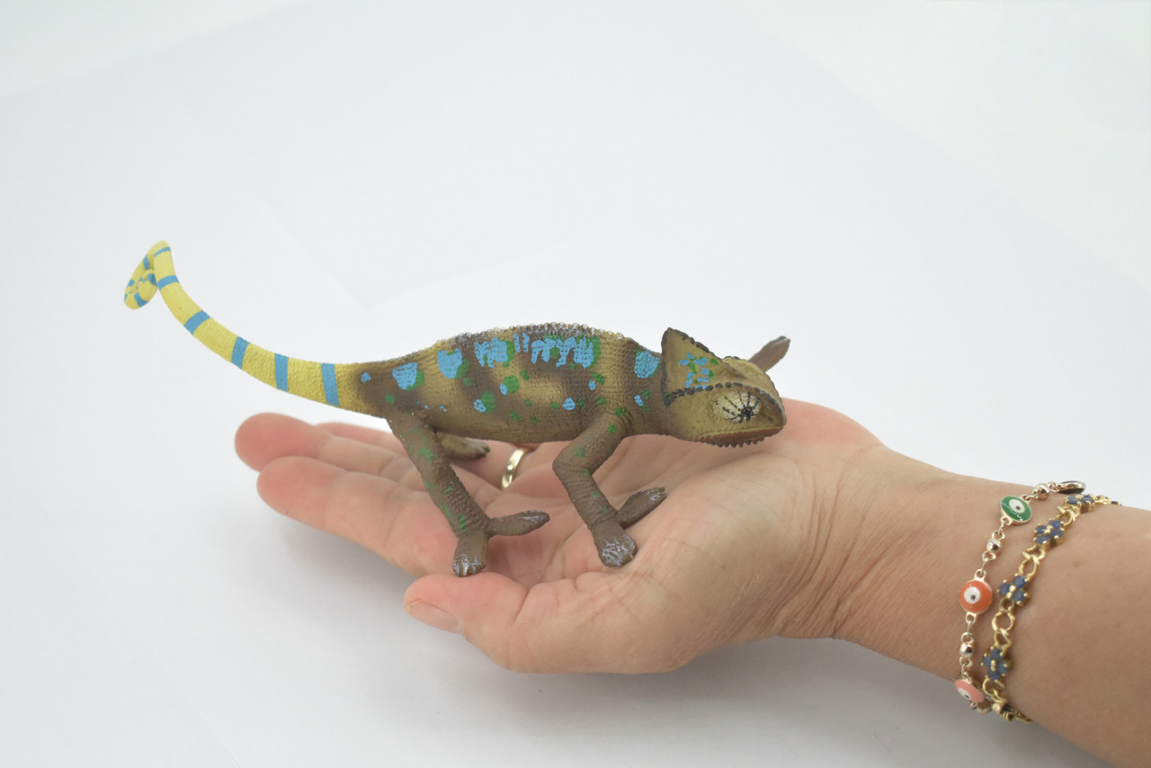 Lizard, Chameleon, Chamaeleonidae, Museum Quality, Hand Painted, Rubber Reptile, Educational, Realistic, Toy, Kids, Lifelike, Educational, Gift,      7"    CH622 BB167