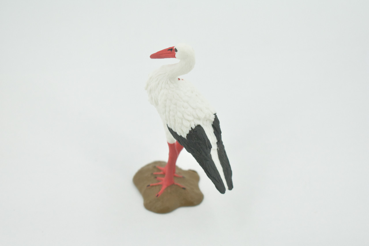 Bird, Stork,  Museum Quality, Hand Painted, Rubber bird, Educational, Realistic, Toy, Kids, Figure, Model, Educational, Gift,     3 1/2"      CH629 BB167  