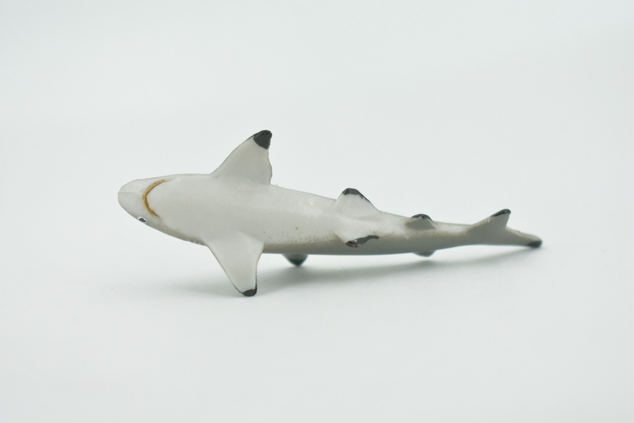 Shark, Black Tip Reef Shark, Marine Fish, High Quality, Hand Painted, Rubber, Realistic, Figure, Model, Toy, Kids, Educational, Gift,    3"    CH645 BB168