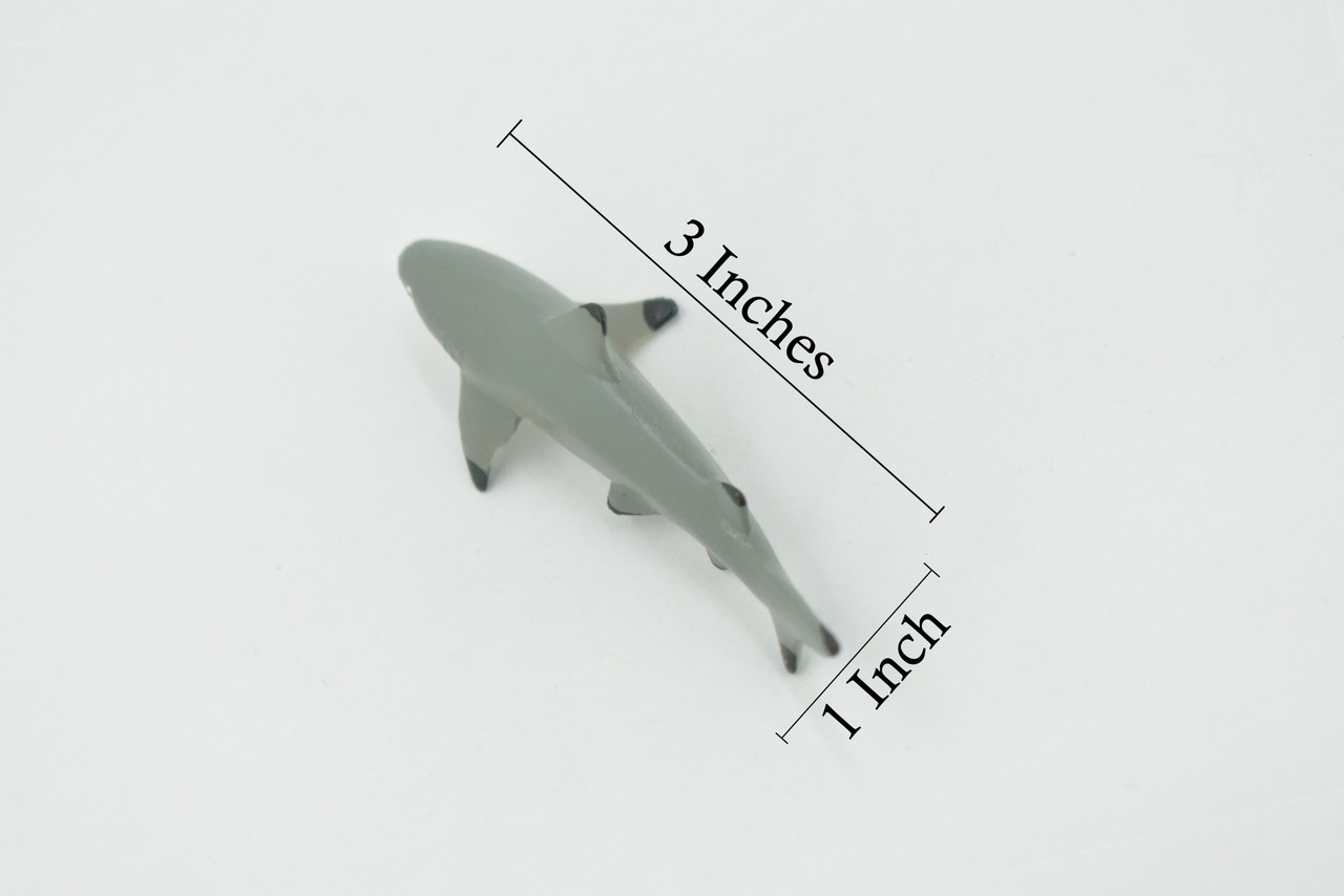 Shark, Black Tip Reef Shark, Marine Fish, High Quality, Hand Painted, Rubber, Realistic, Figure, Model, Toy, Kids, Educational, Gift,    3"    CH645 BB168