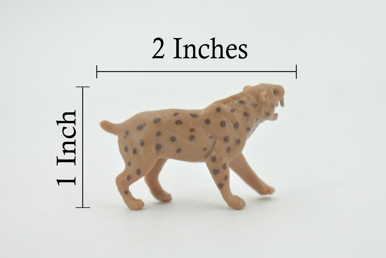 Saber Tooth Cat, High Quality, Hand Painted, Rubber, Animal, Realistic, Figure, Model, Replica, Toy, Kids, Educational, Gift,    2"      CH647 BB169