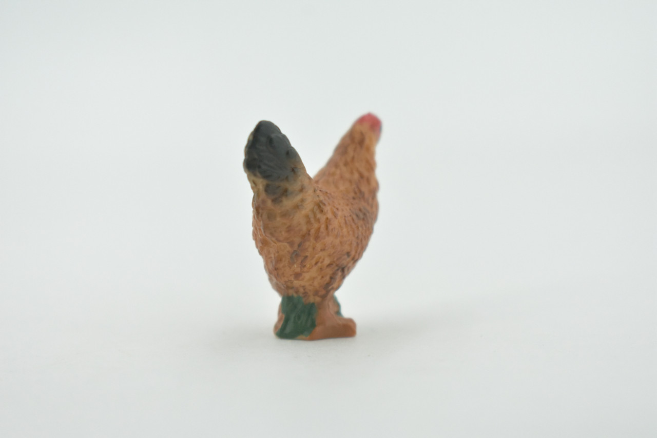 Bird, Chicken, Hen, Rhode Island Red, High Quality, Hand Painted, Rubber, Realistic, Figure, Model, Replica, Toy, Kids, Educational, Gift,   1 1/4"   CH653 BB169