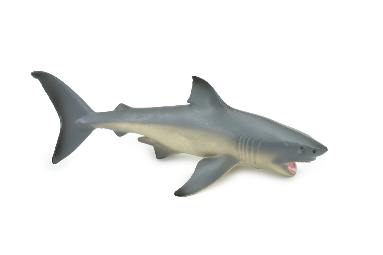 Shark, Great White, Carcharodon carcharias, Museum Quality, Hand Painted, Realistic, Rubber, Fish, Figure, Model, Toy, Kids, Educational, Gift,     8 1/2"   CH671 BB170