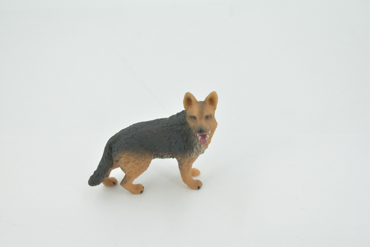 German Shepherd, Alsatian, Dog, Canine, Museum Quality, Hand Painted, Realistic, Rubber, Figure, Model, Toy, Kids, Educational, Gift,      3"      CH673 BB170 
