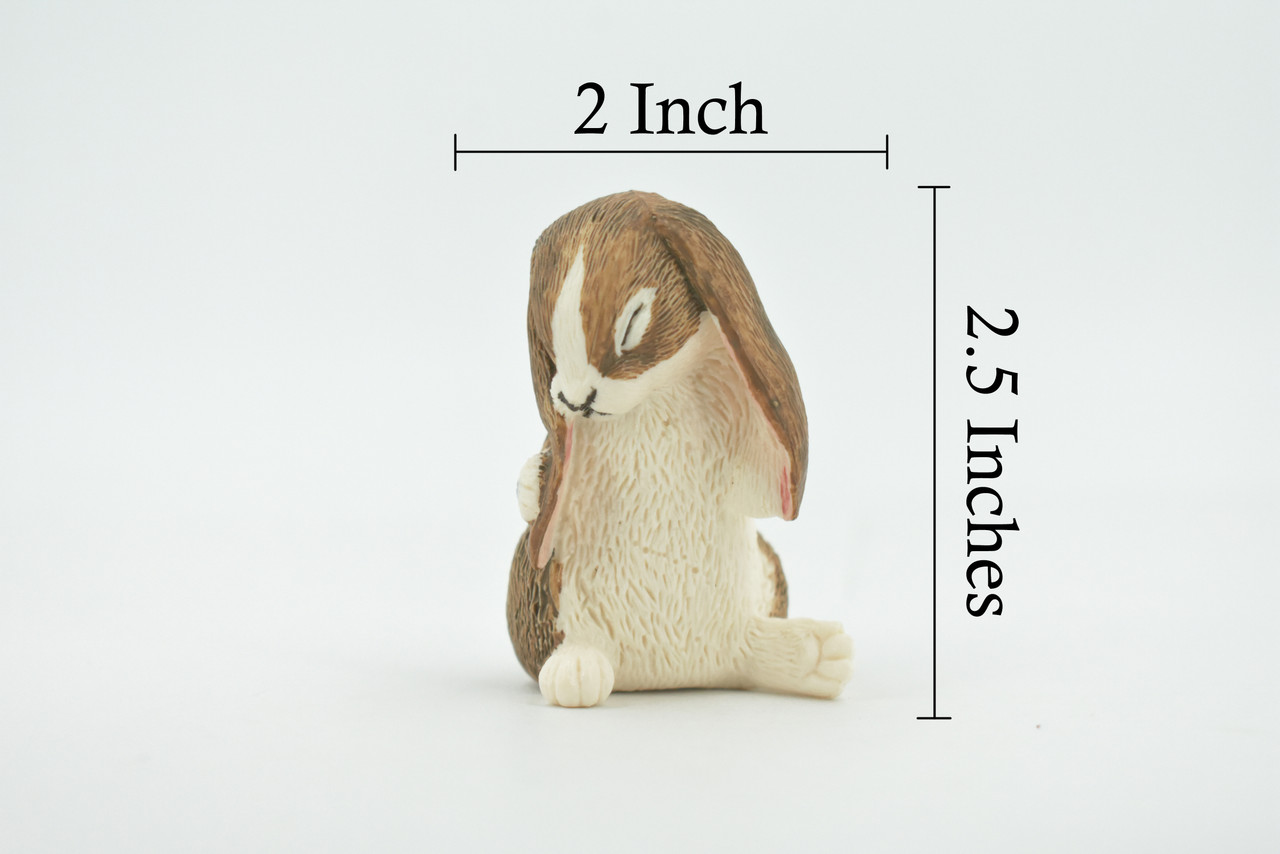 Rabbit, Lop Ear, Floppy Eared rabbit, Museum Quality, Hand Painted, Realistic, Rubber, Animal, Figure, Model, Toy, Kids, Educational, Gift,      2 1/2"      CH677 BB171 