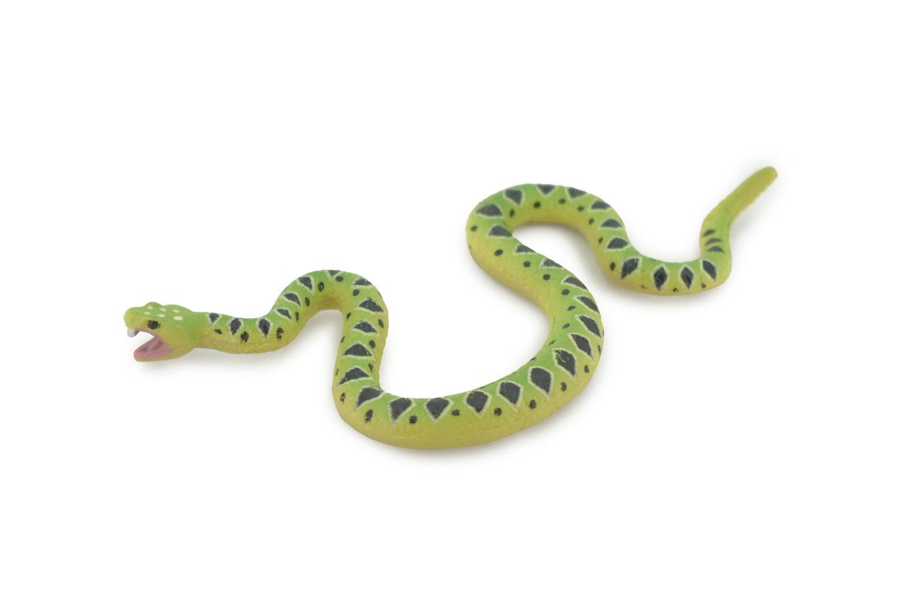 Snake, Mojave rattlesnake, Green, Reptile, Museum Quality, Hand Painted, Rubber, Educational, Realistic, Lifelike, Toy, Kids, Gift,       4 1/2"     CH690 BB173