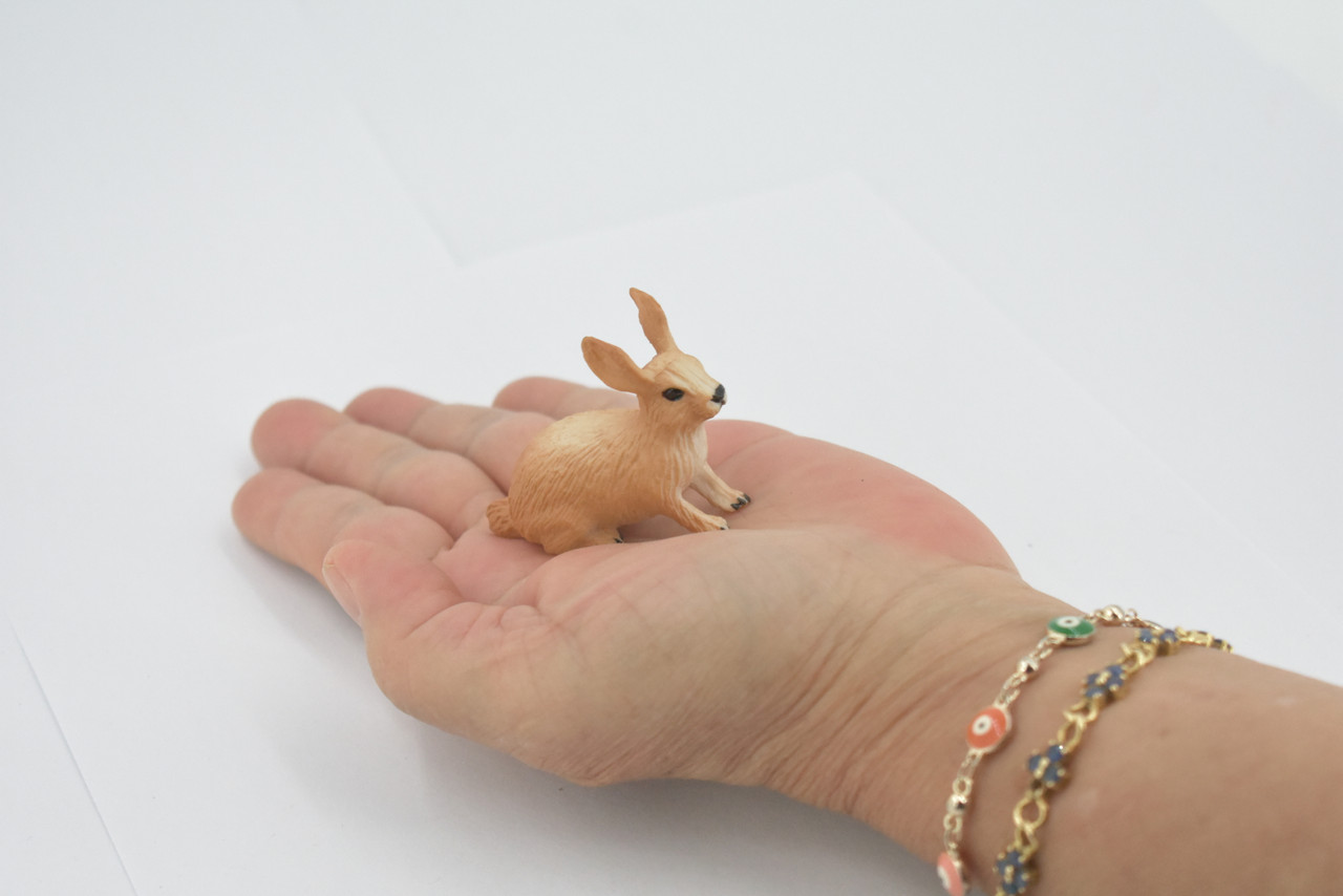 Rabbit, Hare, Bunny Rabbits, Museum Quality, Hand Painted, Rubber Animal, Toy, Figure, Realistic, Model, Replica, Kids, Educational, Gift,        2"      CH694 BB173 