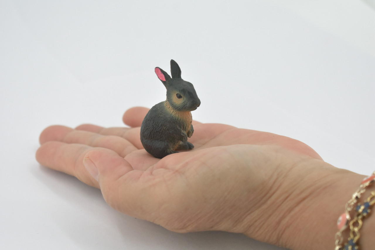 Rabbit, Hare, Bunny Rabbits, Museum Quality, Hand Painted, Rubber, Animal, Toy, Figure, Realistic, Model, Replica, Kids, Educational, Gift,        2"     CH708 BB174