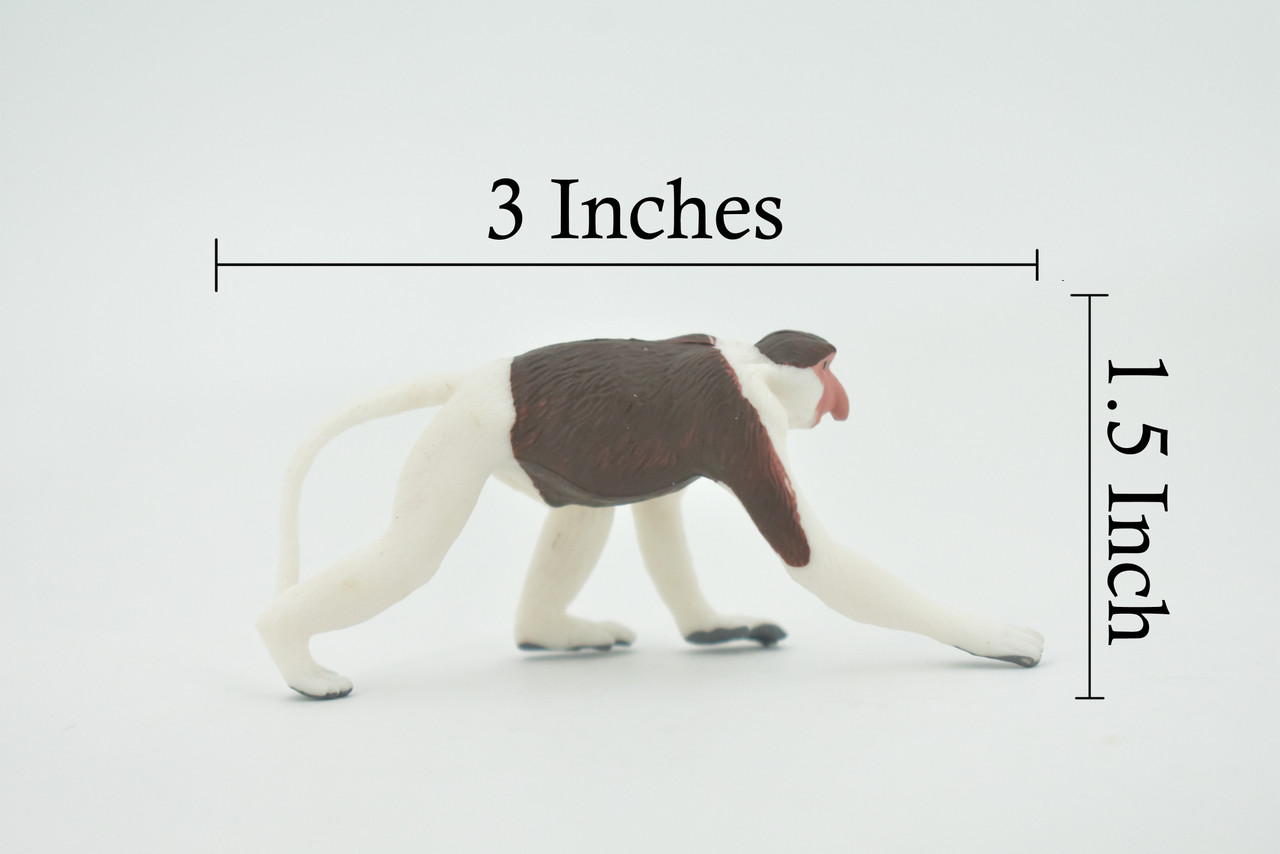 Monkey, Proboscis, Long Nosed, Primate, Museum Quality, Hand Painted, Rubber Animal, Educational, Realistic, Figure, Toy, Kids, Replica, Gift,      3"     CH709 BB174