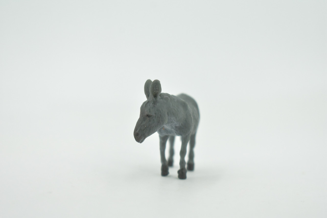 Donkey, Domesticated equine, Jackass, High Quality, Hand Painted, Rubber Animal, Realistic, Figure, Model, Toy, Kids, Educational, Gift,    2"     CH710 BB174