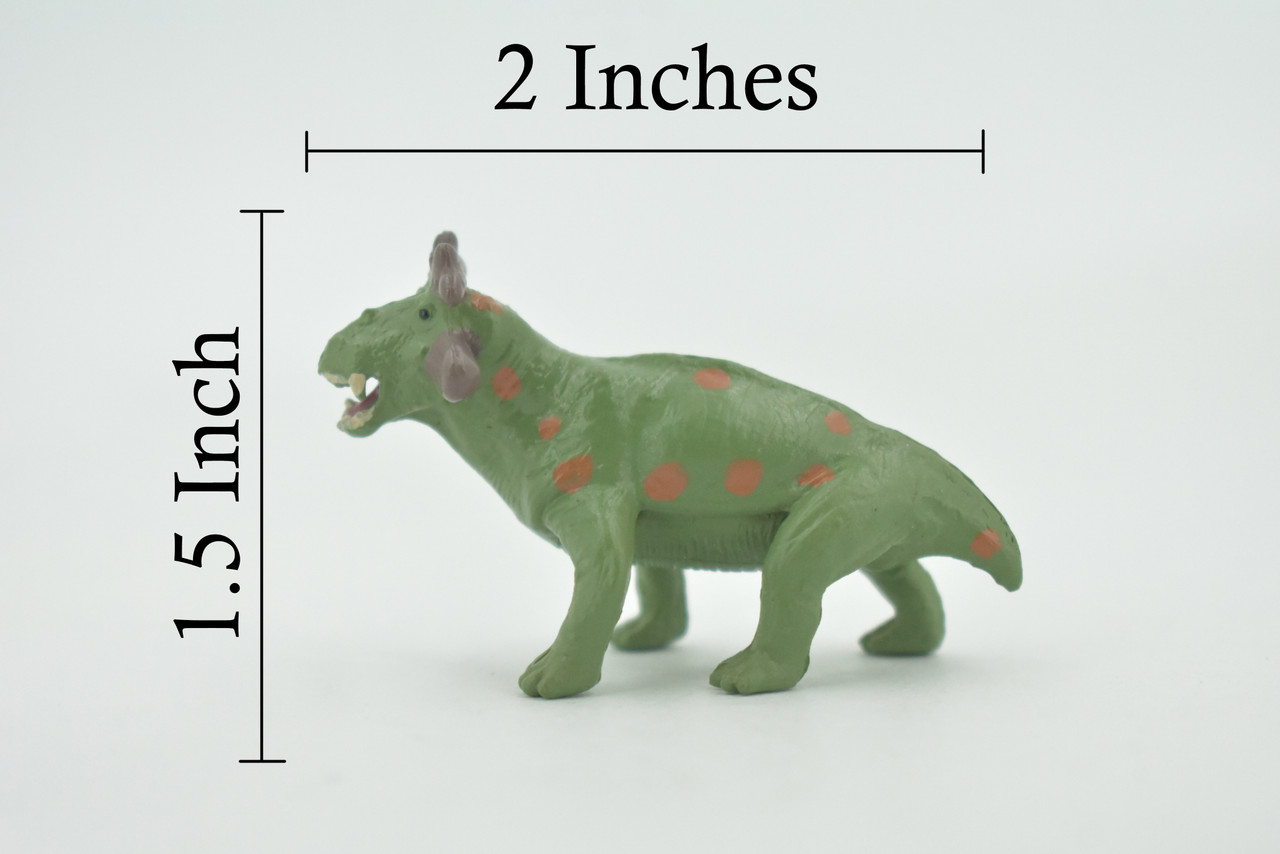 Estemmenosuchus, extinct therapsid, High Quality, Hand Painted, Rubber, Realistic, Figure, Model, Replica, Toy, Kids, Educational, Gift,       2"        CH713 BB174