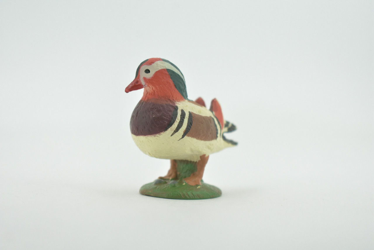 Bird, Mandarin Duck, Museum Quality, Hand Painted, Rubber, Realistic, Figure, Model, Replica, Toy, Kids, Educational, Gift,        2"        CH716 BB174 