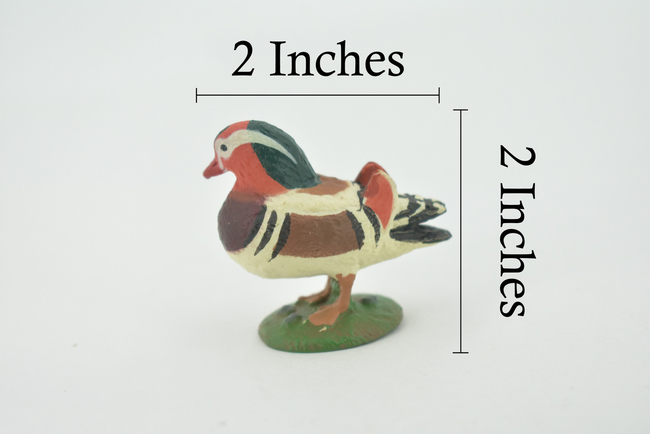 Bird, Mandarin Duck, Museum Quality, Hand Painted, Rubber, Realistic, Figure, Model, Replica, Toy, Kids, Educational, Gift,        2"        CH716 BB174 