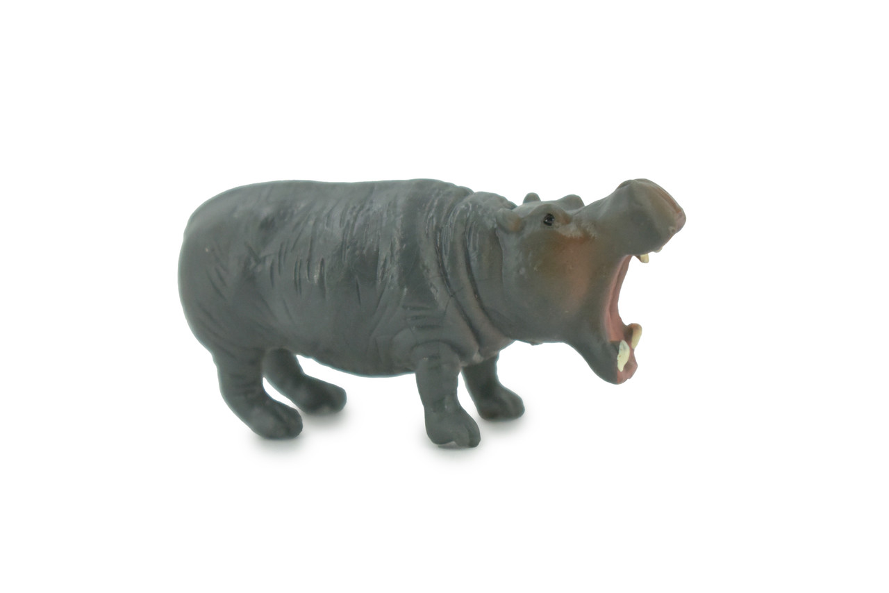 Hippo, Hippopotamus, High Quality, Hand Painted, Rubber, Realistic, Figure, Model, Replica, Toy, Kids, Educational, Gift,       2"        CH724 BB176