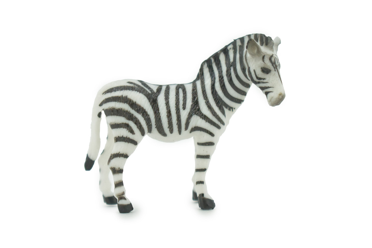 Zebra, African equines, Equidae, High Quality, Hand Painted, Rubber, Realistic, Figure, Model, Replica, Toy, Kids, Educational, Gift,       2"        CH725 BB176 