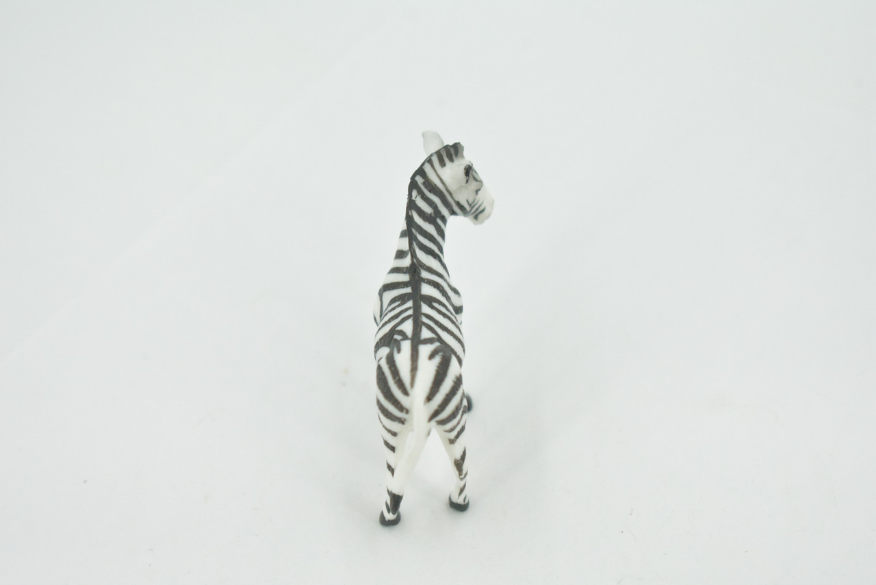 Zebra, African equines, Equidae, High Quality, Hand Painted, Rubber, Realistic, Figure, Model, Replica, Toy, Kids, Educational, Gift,       2"        CH725 BB176 