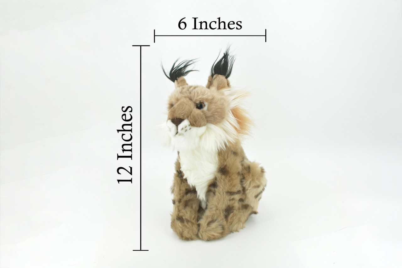 Lynx, Cat, Canada, Stuffed Animal, Plush, Educational, Realistic Design, Figure, Replica, Soft, Toy, Kids, Educational, Gift,         12 "        RI43 BA3