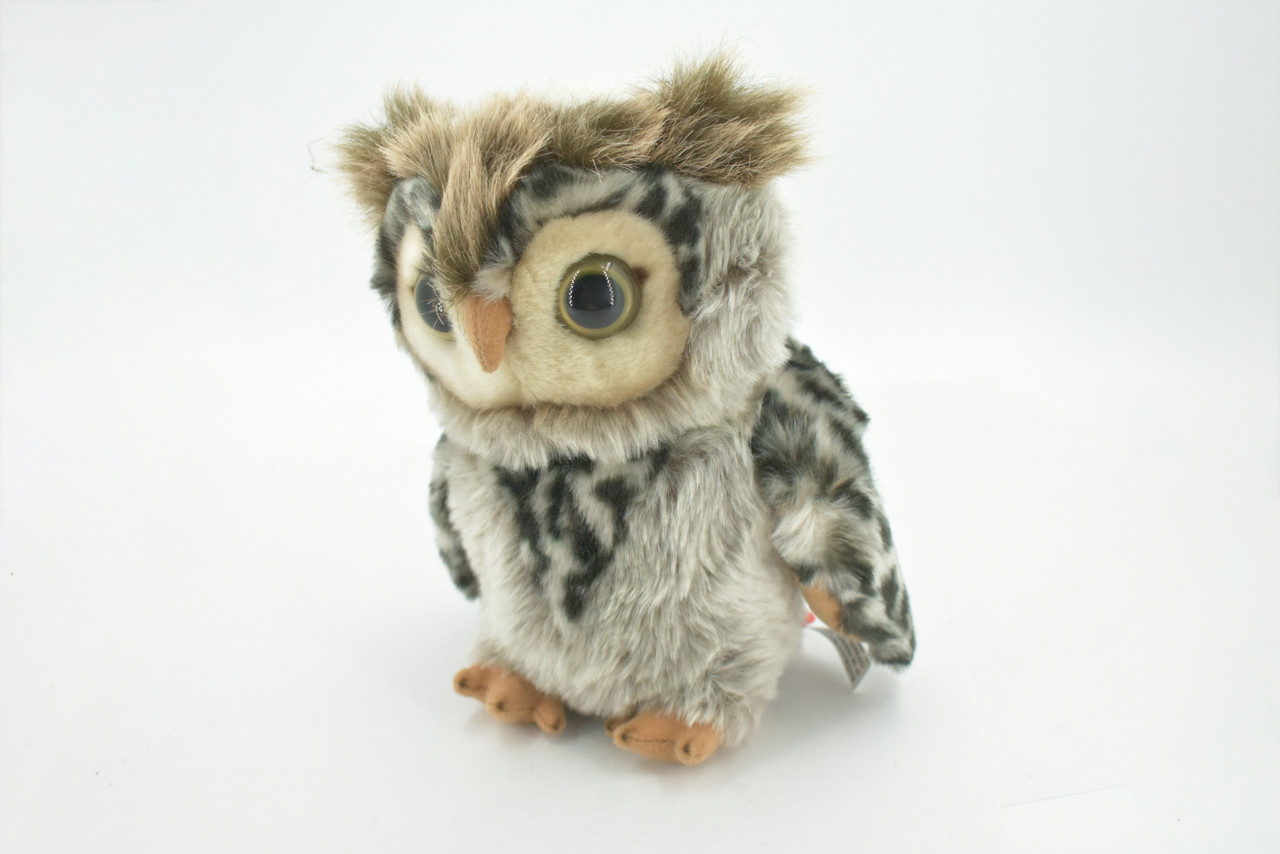 Bird, Owl, Short Eared, Stuffed Animal, Plush, Educational, Realistic Design, Figure, Replica, Soft, Toy, Kids, Educational, Gift,         8 "        RI36 BA1