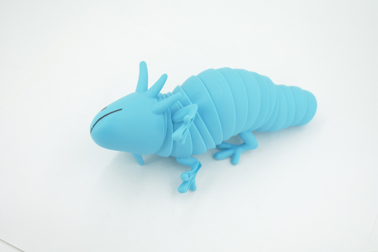 Axolotl, Blue, Paedomorphic Salamander, Sensory Fidget Stress Relief Axolotl, Educational, Plastic, Design, Figure, Toy, Kids, Educational, Gift,      7"      RI29 B301