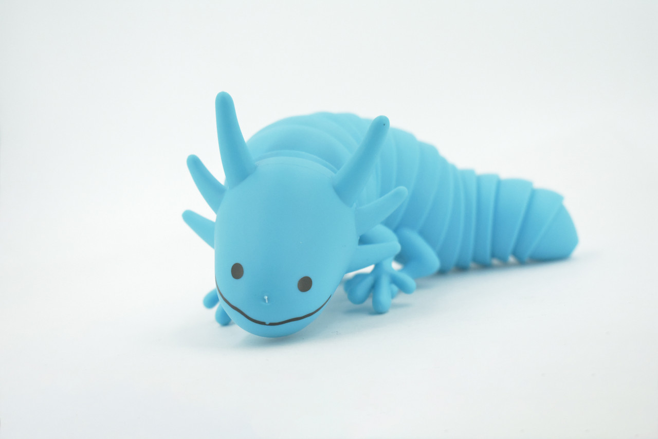 Axolotl, Blue, Paedomorphic Salamander, Sensory Fidget Stress Relief Axolotl, Educational, Plastic, Design, Figure, Toy, Kids, Educational, Gift,      7"      RI29 B301