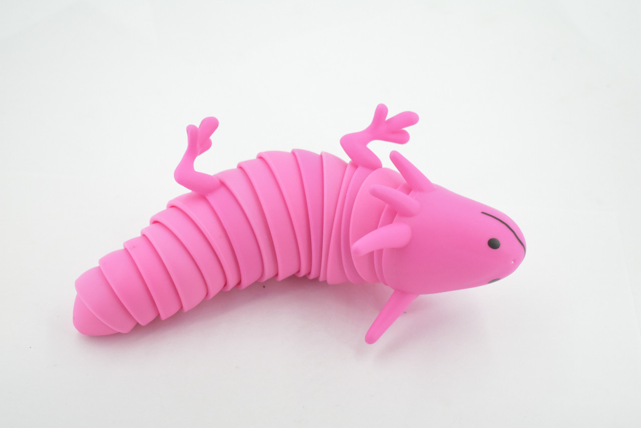 Axolotl, Pink, Paedomorphic Salamander, Sensory Fidget Stress Relief Axolotl, Educational, Plastic, Design, Figure, Toy, Kids, Educational, Gift,      7"      RI27 B301