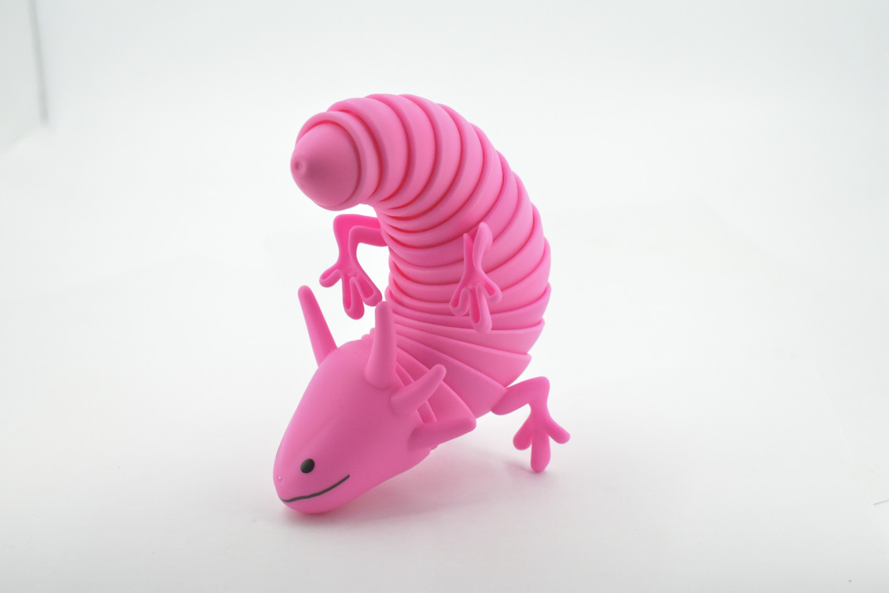 Axolotl, Pink, Paedomorphic Salamander, Sensory Fidget Stress Relief Axolotl, Educational, Plastic, Design, Figure, Toy, Kids, Educational, Gift,      7"      RI27 B301