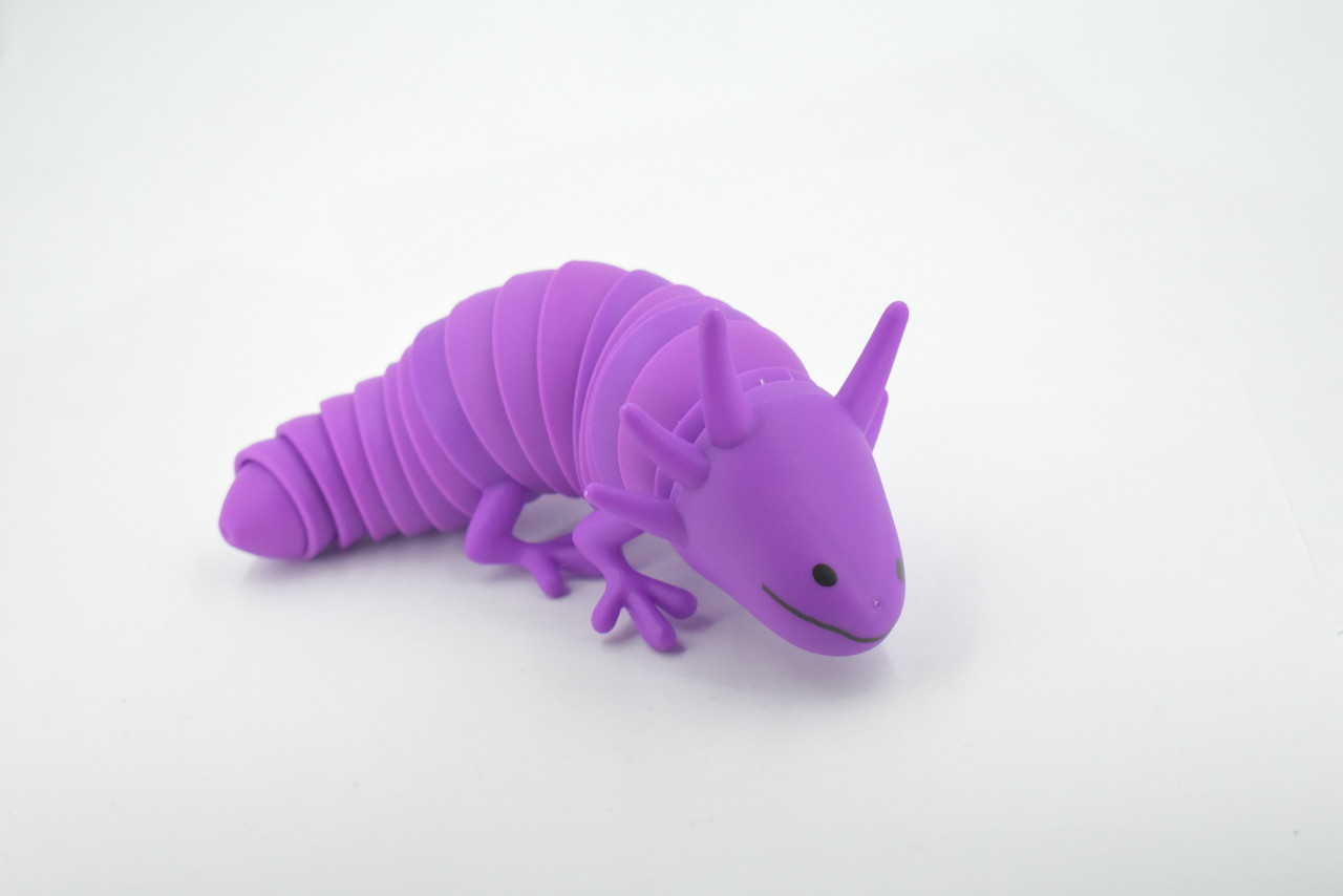 Axolotl, Purple, Paedomorphic Salamander, Sensory Fidget Stress Relief Axolotl, Educational, Plastic, Design, Figure, Toy, Kids, Educational, Gift,      7"      RI26 B301