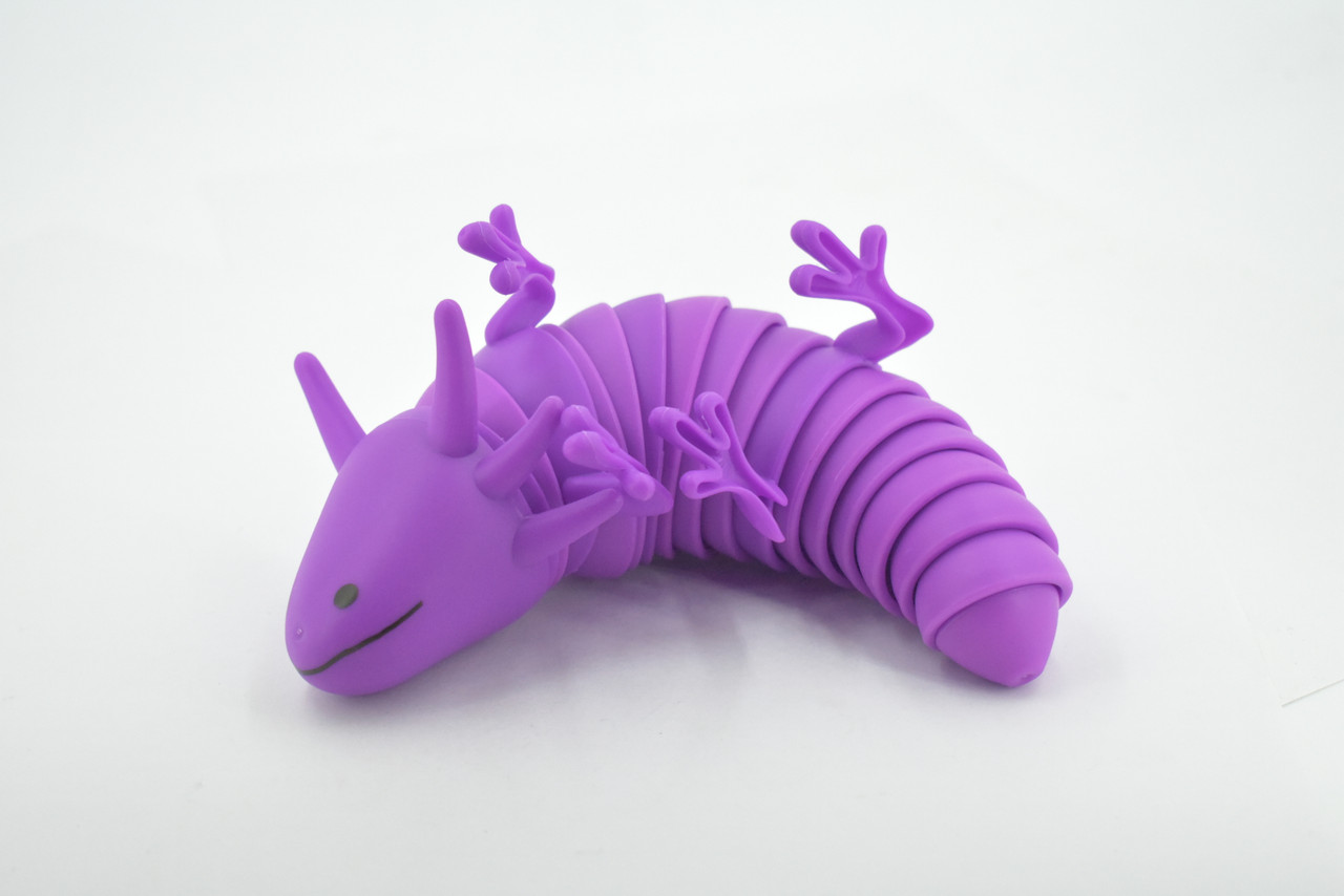 Axolotl, Purple, Paedomorphic Salamander, Sensory Fidget Stress Relief Axolotl, Educational, Plastic, Design, Figure, Toy, Kids, Educational, Gift,      7"      RI26 B301