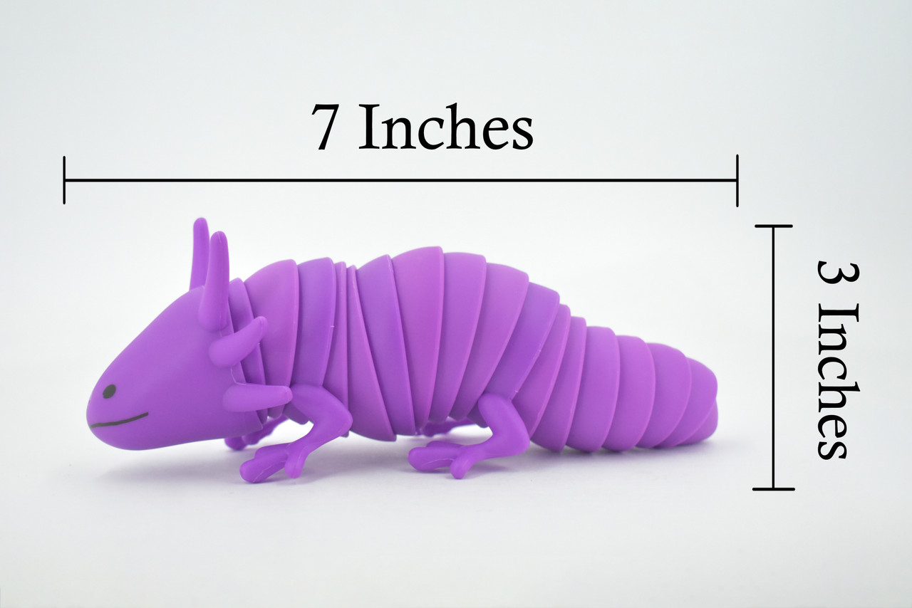 Axolotl, Purple, Paedomorphic Salamander, Sensory Fidget Stress Relief Axolotl, Educational, Plastic, Design, Figure, Toy, Kids, Educational, Gift,      7"      RI26 B301