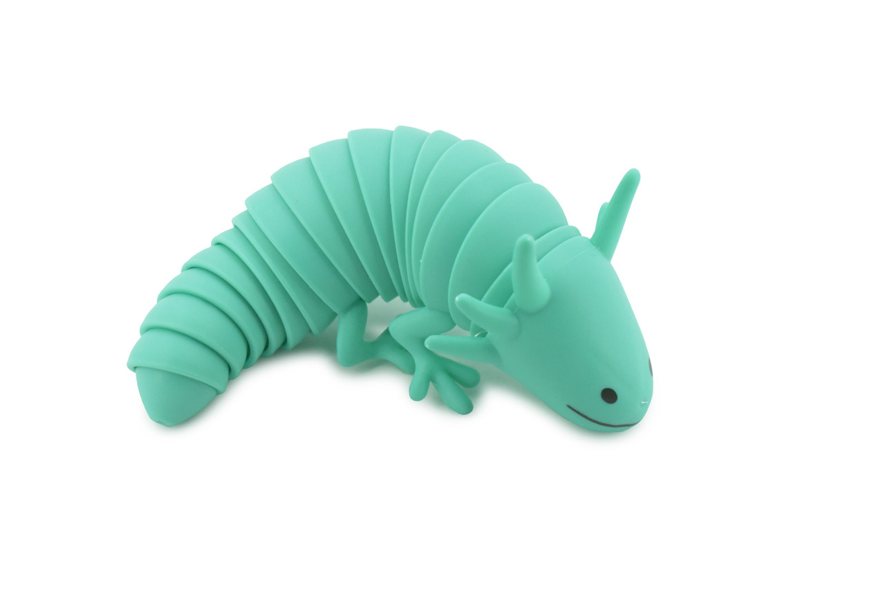 Axolotl, Green, Paedomorphic Salamander, Sensory Fidget Stress Relief Axolotl, Educational, Plastic, Design, Figure, Toy, Kids, Educational, Gift,      7"      RI28 B301