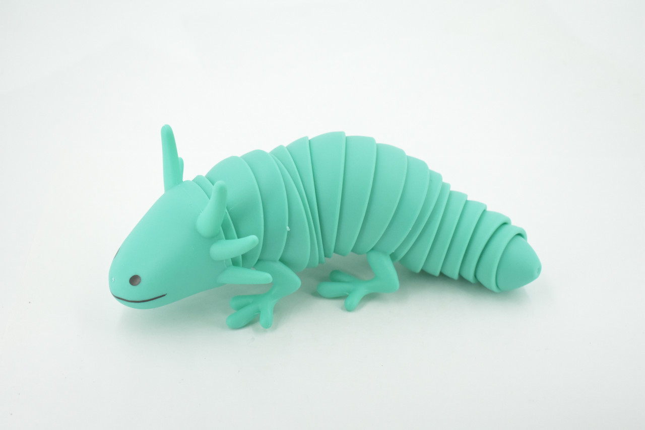 Axolotl, Green, Paedomorphic Salamander, Sensory Fidget Stress Relief Axolotl, Educational, Plastic, Design, Figure, Toy, Kids, Educational, Gift,      7"      RI28 B301