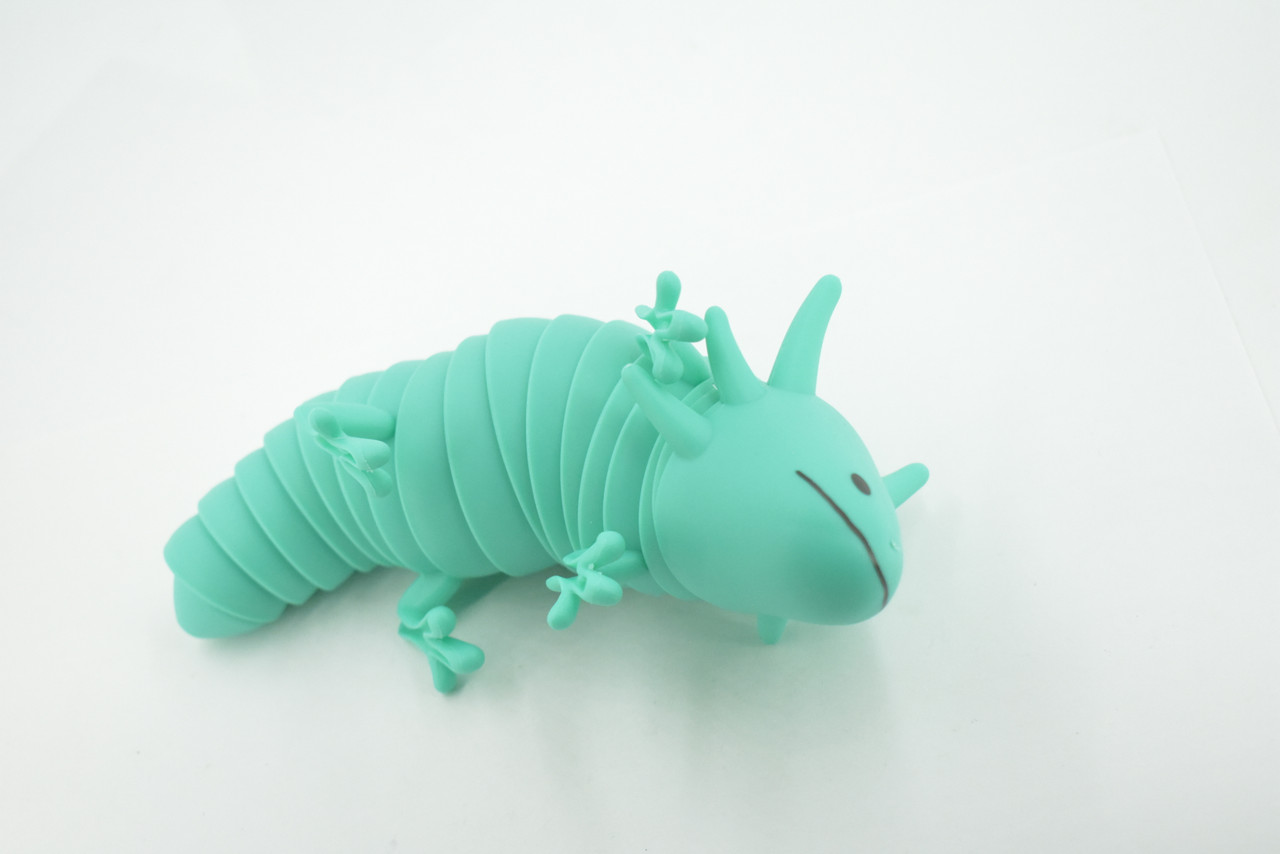 Axolotl, Green, Paedomorphic Salamander, Sensory Fidget Stress Relief Axolotl, Educational, Plastic, Design, Figure, Toy, Kids, Educational, Gift,      7"      RI28 B301