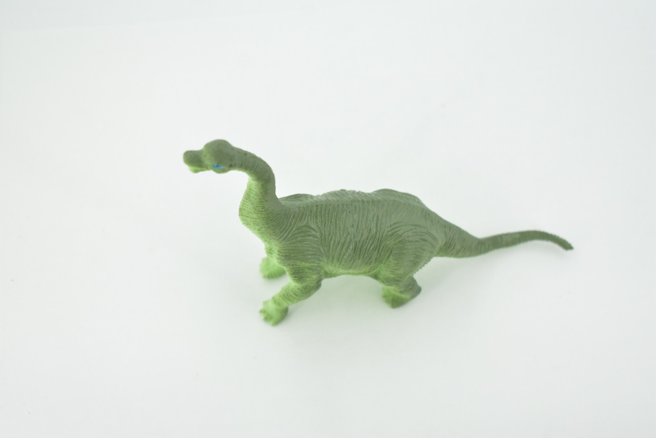 Brontosaurus, Herbivorous Sauropod Dinosaur, High Quality, Hand Painted, Rubber, Realistic, Figure, Model, Replica, Toy, Kids, Educational, Gift,    6"   RI18 B166 