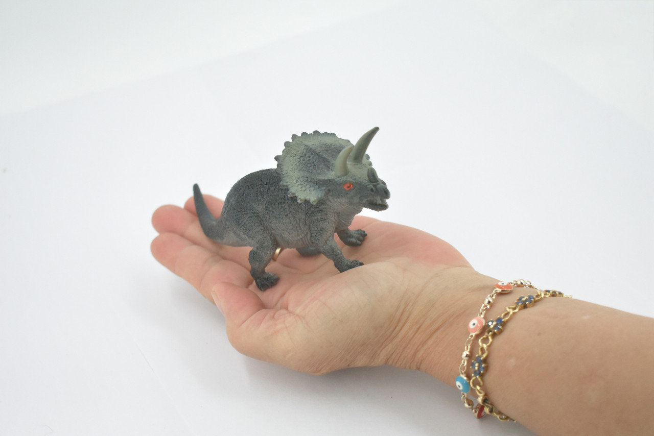 Triceratops, Ceratopsian, Dinosaur, Cretaceous, High Quality, Hand Painted, Rubber, Realistic, Figure, Model, Replica, Toy, Kids, Educational, Gift,      6"     RI20 B166 