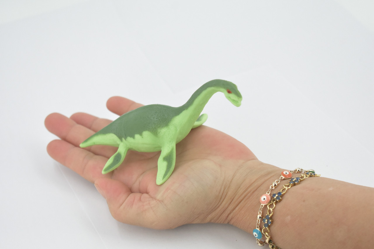 Elasmosaurus, Plesiosaurs Marine Reptile, High Quality, Hand Painted, Rubber, Realistic, Figure, Model, Replica, Toy, Kids, Educational, Gift,      6"     RI21 B166 