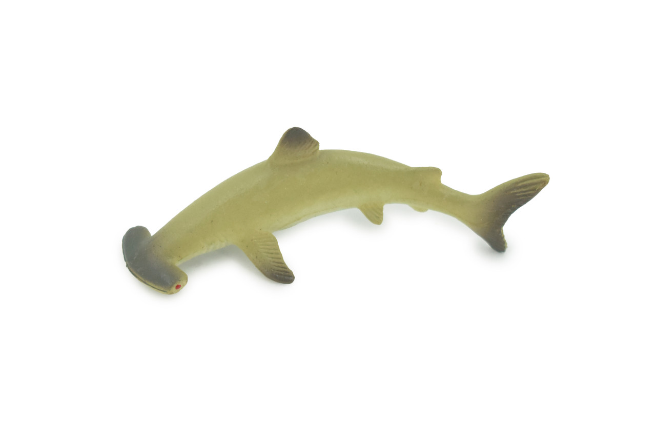 Shark, Hammerhead Shark, High Quality, Rubber Fish, Hand Painted, Realistic, Toy Figure, Model, Replica, Kids, Educational, Gift,      3"     IM01 B228