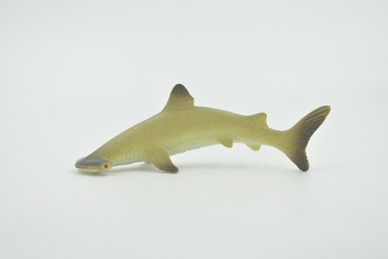 Shark, Hammerhead Shark, High Quality, Rubber Fish, Hand Painted, Realistic, Toy Figure, Model, Replica, Kids, Educational, Gift,      3"     IM01 B228