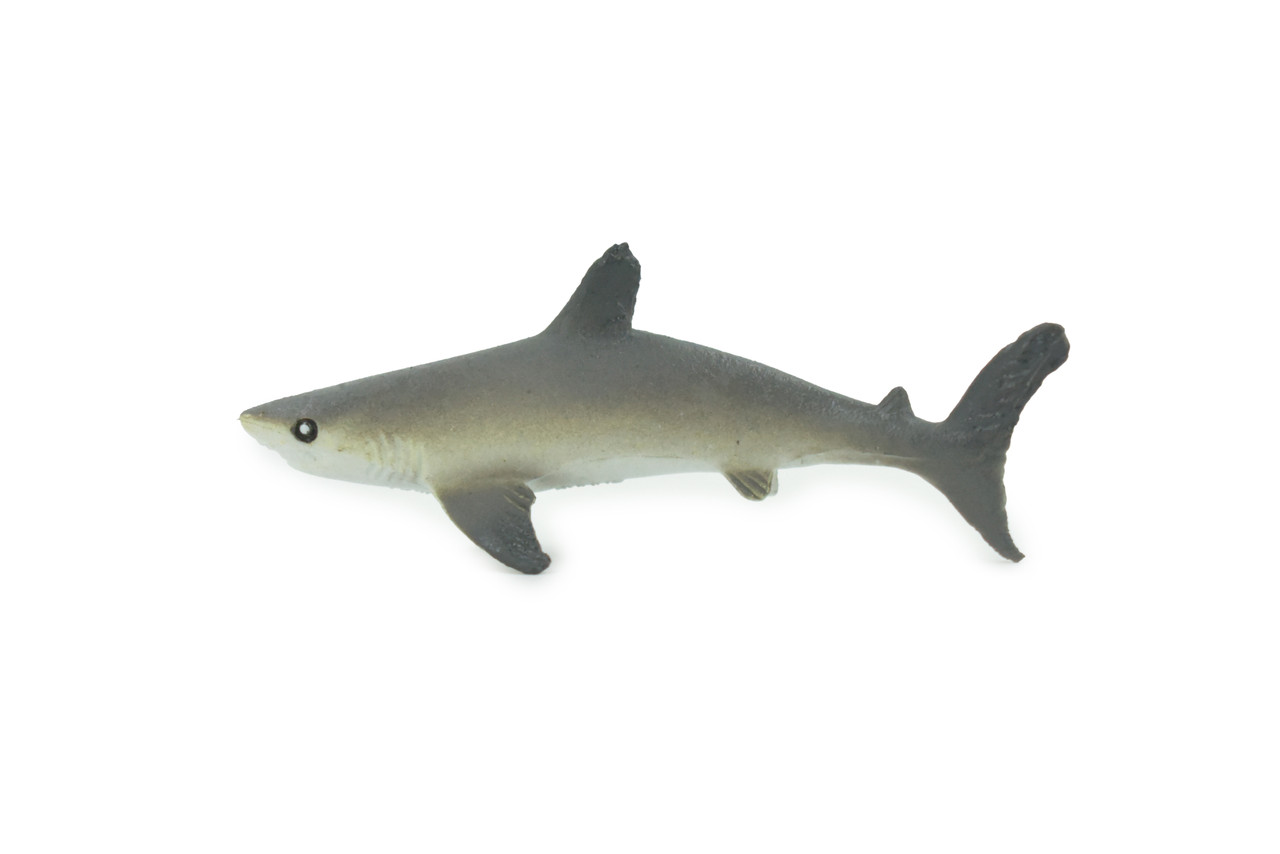 Shark, Bull Shark, High Quality, Rubber Fish, Hand Painted, Realistic, Toy Figure, Model, Replica, Kids, Educational, Gift,      3"     IM02 B228