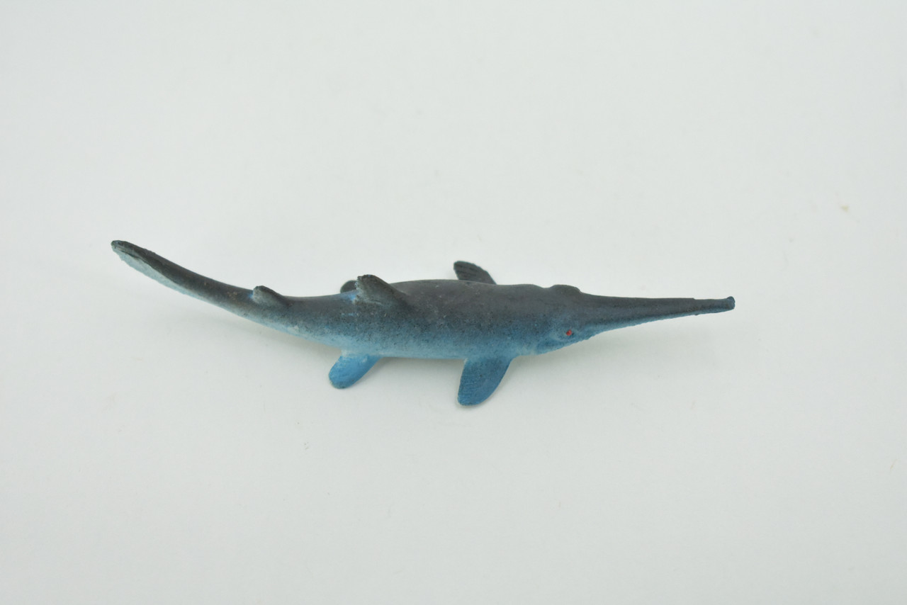 Longnose Shark, Sawshark, High Quality Rubber Fish Design, Hand Painted, Educational, Realistic, Diorama Figure, Model, Replica,  Gift,      3 1/2 Inches.