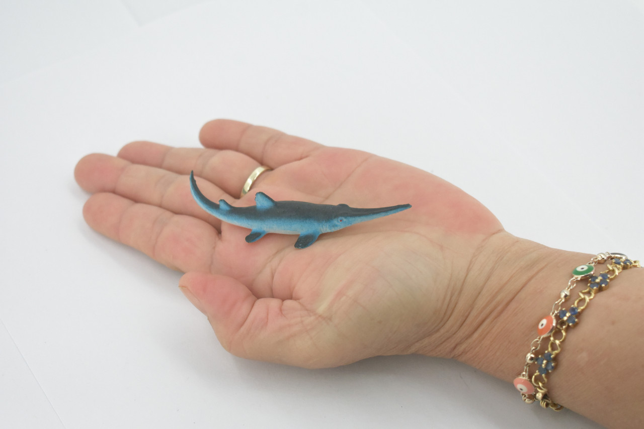 Longnose Shark, Sawshark, High Quality Rubber Fish Design, Hand Painted, Educational, Realistic, Diorama Figure, Model, Replica,  Gift,      3 1/2 Inches.