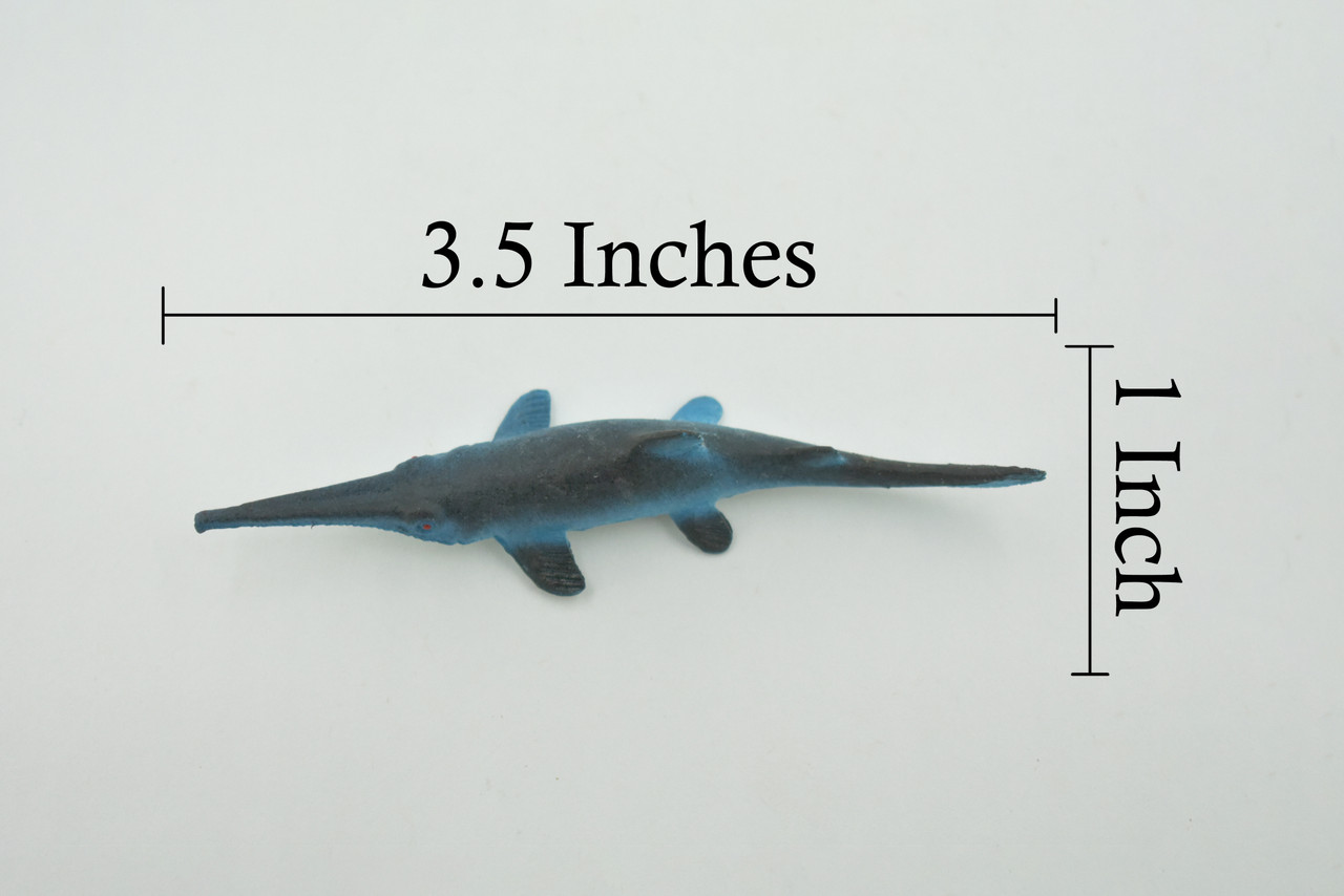 Longnose Shark, Sawshark, High Quality Rubber Fish Design, Hand Painted, Educational, Realistic, Diorama Figure, Model, Replica,  Gift,      3 1/2 Inches.