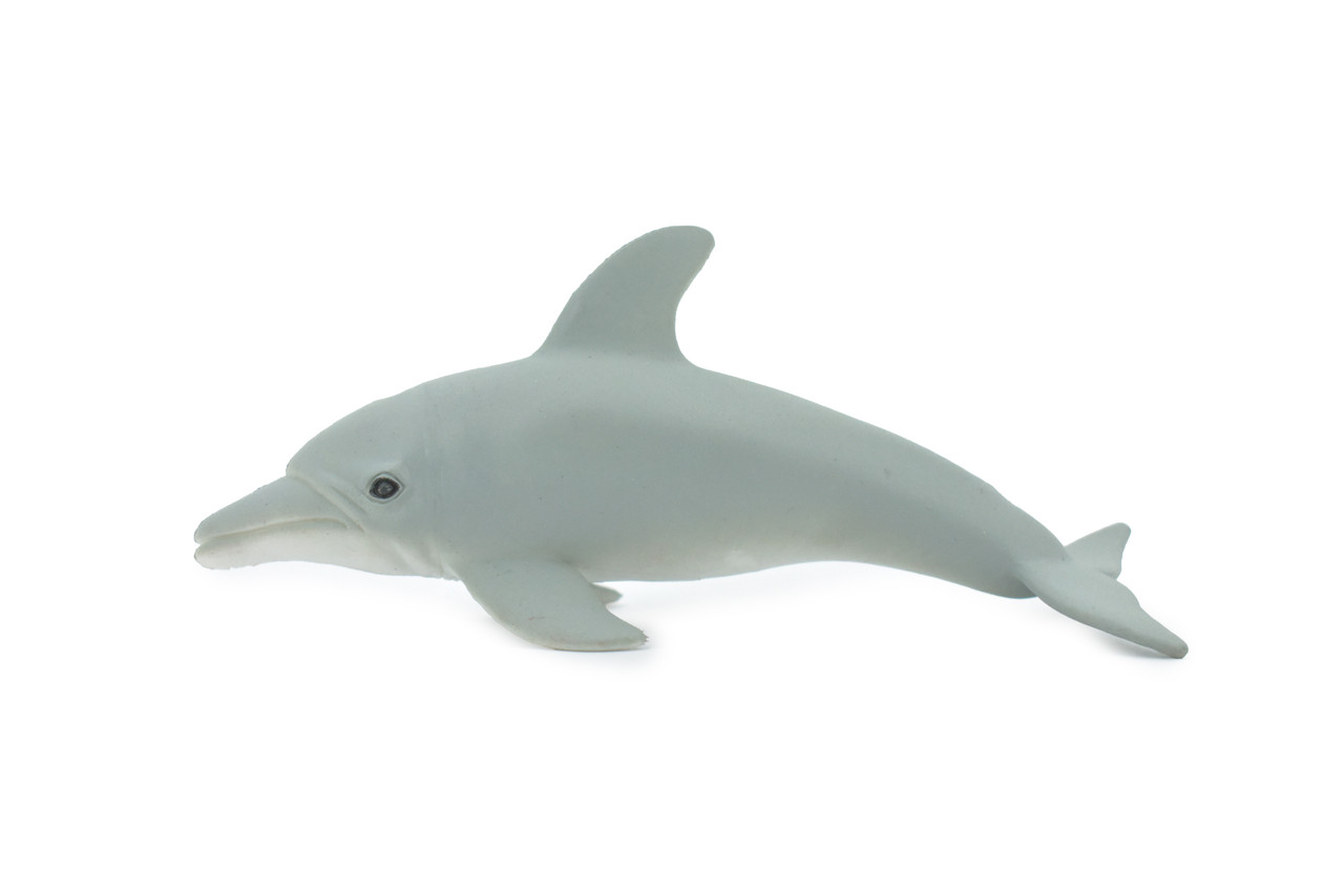 This dolphin 5 1/2" figure has realistic details that are true to natural anatomy. This figure is considered a high-quality replica. Highest Quality Natural Soft Rubber.