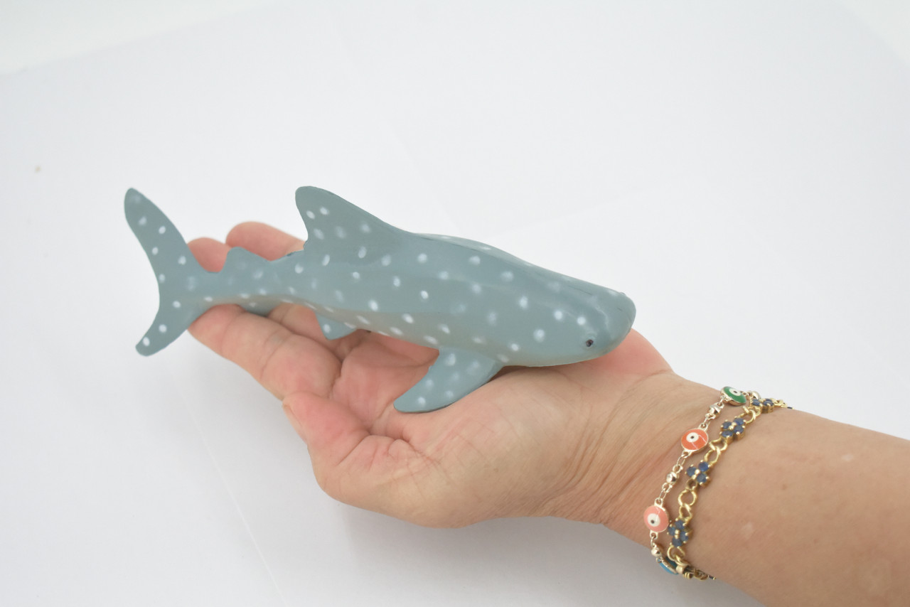 Whale Shark, High Quality, Hand Painted, Rubber, Marine Fish, Educational, Realistic, Figure, Replica, Toy, Kids, Educational, Gift,     7"    CWG306 B382