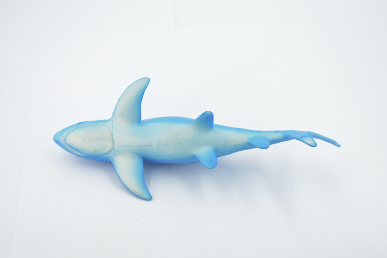 Shark, Blue Shark, High Quality, Hand Painted, Soft Rubber, Requiem Shark, Realistic, Toy, Figure, Model, Replica, Kids, Educational, Gift,      7"    CWG307 B382 