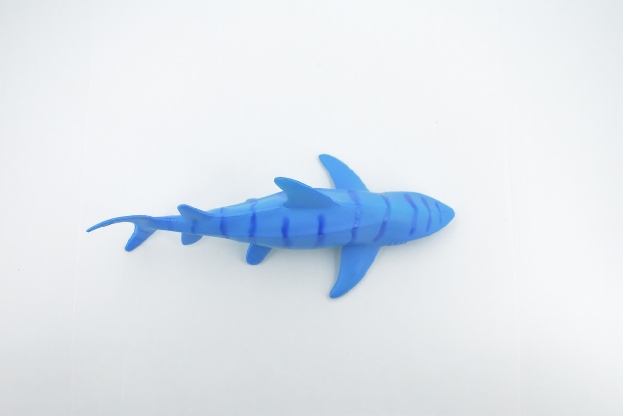 Shark, Blue Shark, High Quality, Hand Painted, Soft Rubber, Requiem Shark, Realistic, Toy, Figure, Model, Replica, Kids, Educational, Gift,      7"    CWG307 B382 