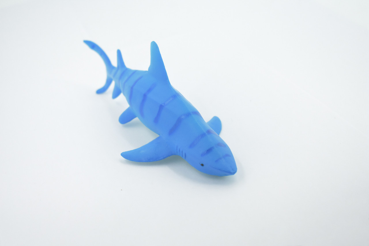 Shark, Blue Shark, High Quality, Hand Painted, Soft Rubber, Requiem Shark, Realistic, Toy, Figure, Model, Replica, Kids, Educational, Gift,      7"    CWG307 B382 