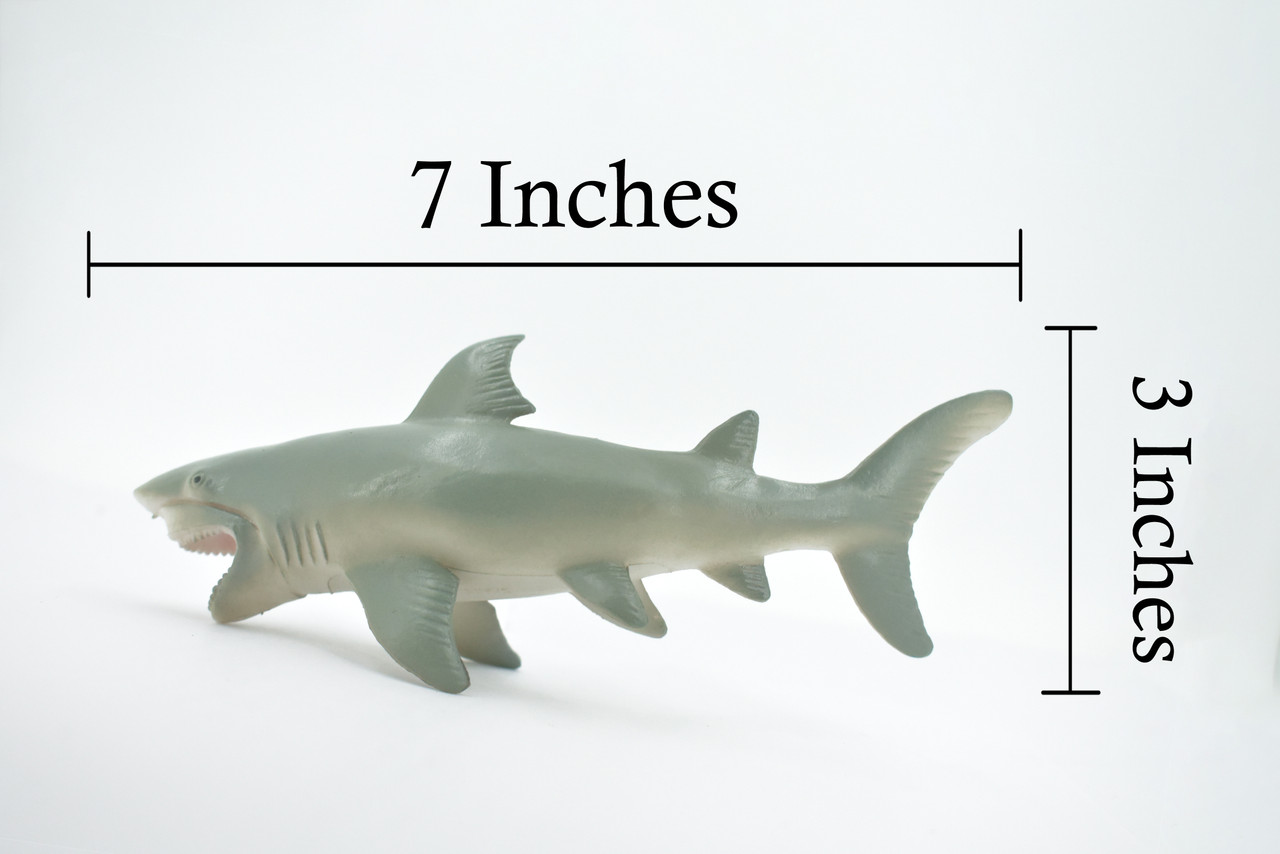 Shark, Great White, G.W. Shark, High Quality, Rubber Fish, Realistic, Figure, Model, Replica,  Toy, Kids, Educational, Gift,          7"        CWG310 B382          