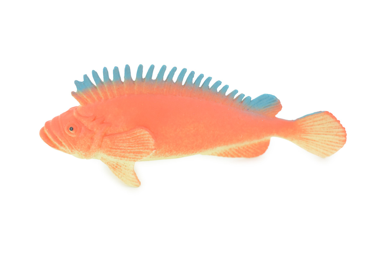 Red Snapper, Sebastes miniatus, Saltwater, Rubber Fish, Realistic, Figure, Model, Replica, Toy, Kids, Educational, Gift,       4 1/2"        F0416  B378